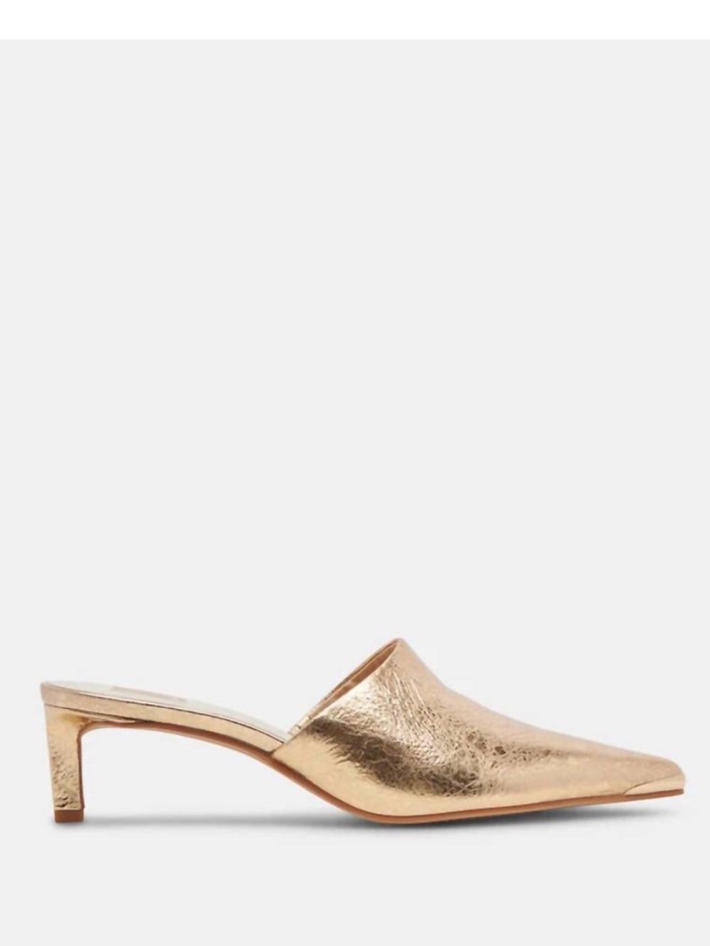 Dolce Vita Lexy Heeled Sandals Metallic Gold Leather Kitten Heel Mules US 6 $130 - Picture 3 of 11